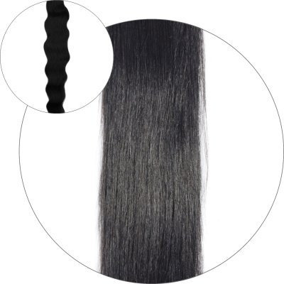 #1 Musta, 50 cm, Natural wave Ponytail